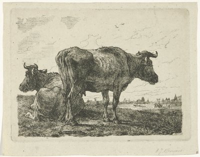 dos vacas de Anthony Jacobus Offermans