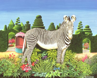 Cebra en un jardín, 1977 de Anthony Southcombe