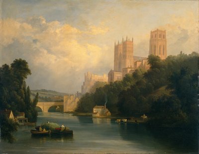 Catedral de Durham (óleo sobre lienzo) de Anthony Vandyke Copley (attr. to) Fielding