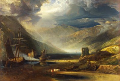 Una escena en la costa, Merionethshire - Tormenta pasando de Anthony Vandyke Copley Fielding
