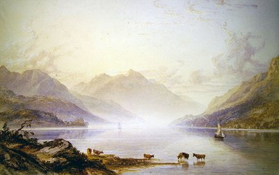 Loch Lomond al amanecer de Anthony Vandyke Copley Fielding
