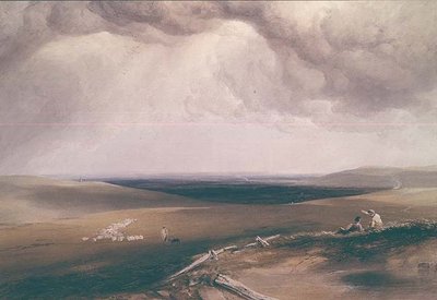 En los South Downs de Anthony Vandyke Copley Fielding