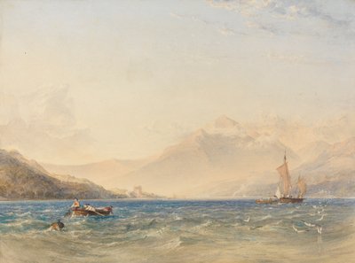 El cabo de Loch Fyne, con el castillo de Dindarra de Anthony Vandyke Copley Fielding