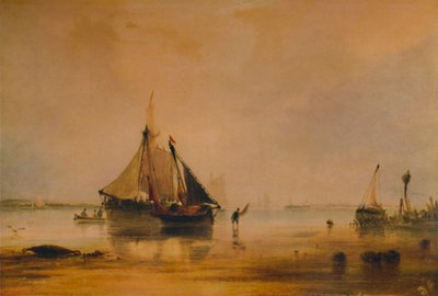 Barcos en la costa cerca de Southampton, c. 1831 (1935) de Anthony Vandyke Copley Fielding