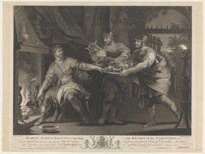 Manius Curius Dentatus weigert de geschenken van de Samnieten Marcus Curius Dentatus rechazando los sobornos de los samnitas (título sobre el objeto) de Anthony Walker