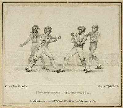 Humphreys y Mendoza (grabado por William Birch, publicado en 1792) de Anthony van (after) Assen