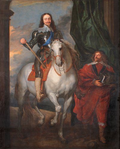 Carlos I a caballo con M. De St. Antoine (óleo sobre lienzo) de Anthony van (after) Dyck