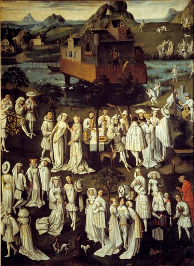 Jardín del amor en la corte de Felipe III el Bueno, duque de Borgoña, en los jardines del castillo de Hesdin en 1432. Fiestas dadas con motivo de la boda de su chambelán André de Toulongeon de Anthony van (after) Dyck