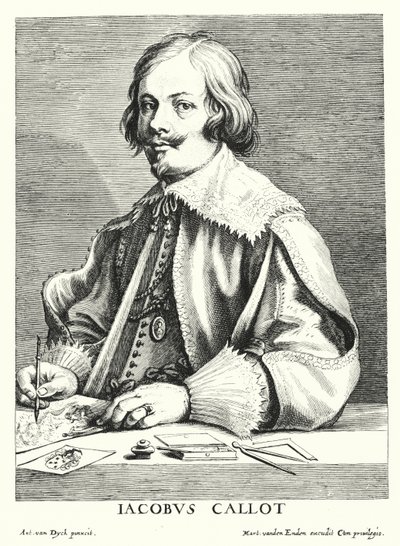 Jacques Callot, dibujante y grabador francés (grabado) de Anthony van (after) Dyck