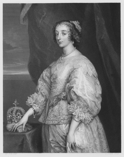 Reina Enriqueta María (grabado) de Anthony van (after) Dyck