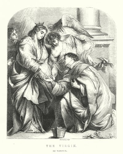 La visión del Beato Hermann Joseph (grabado) de Anthony van (after) Dyck