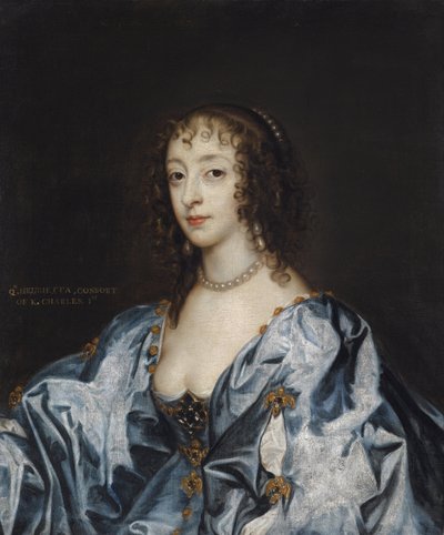 Henriette Marie de Francia - Retrato de la Reina Henrietta Maria de Francia (1609-1669) de Anthony van (studio of) Dyck