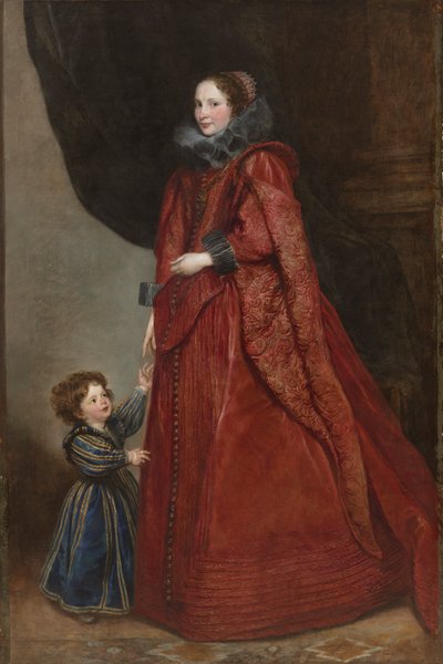Una dama genovesa con su hijo, c. 1623-1625 de Anthony van Dyck