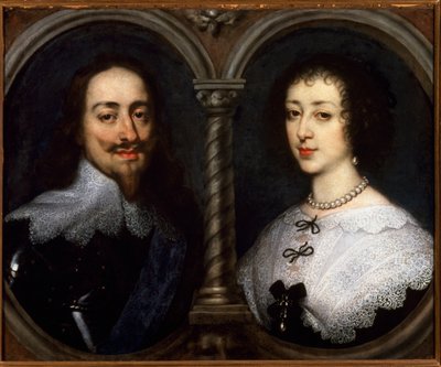 Doble retrato de Carlos I Estuardo de Inglaterra (1600-1649) y Henriette Marie de Francia (1609-1669) de Anthony van Dyck
