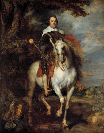 Retrato ecuestre de Don Francisco de Moncada, Conde de Ossuna, embajador del Rey Felipe IV de España en Bruselas de Anthony van Dyck