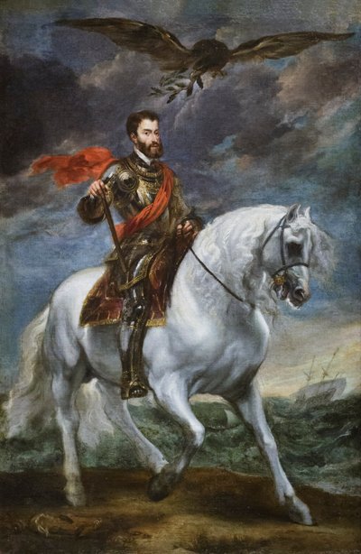 Retrato ecuestre del emperador Carlos V,1621-27 (óleo sobre lienzo) de Anthony van Dyck