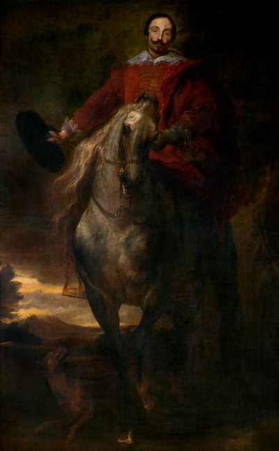 Retrato ecuestre del pintor Cornelis de Wael (óleo sobre lienzo) de Anthony van Dyck