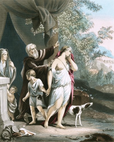 Agar y su hijo se marchan de Anthony van Dyck