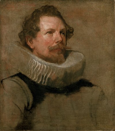 Cabeza de un hombre barbudo con una gorguera de Anthony van Dyck