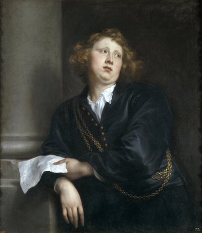 Henricus Liberti ou Hendrik van Groeninghen - Retrato del compositor y organista Henricus Liberti (1610-1669) - Peinture de Sir Anthonis (Anton ou Antoon) van Dyck (1599-1641) - 1627-1632 - Óleo sobre lienzo - 107x97 cm-Museo del Prado, Madrid de Anthony van Dyck