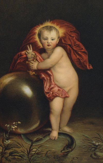 Jesús aplastando a la serpiente de Anthony van Dyck