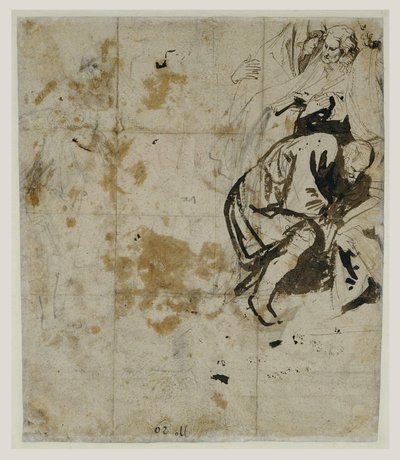 Estudio Parcial del Entierro (verso) de Anthony van Dyck