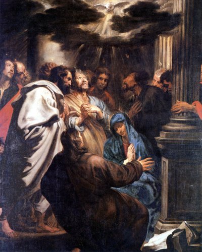 Pentecostés: el Espíritu Santo desciende sobre María y los apóstoles de Anthony van Dyck