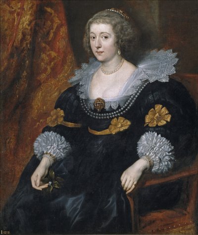Retrato de Amalia de Solms-Braunfels (1602-1675) (Amelie de Solms Braunfels) - Peinture de Sir Anthonis (Anton ou Antoon) van Dyck (1599-1641) - 1631-1632 - Óleo sobre lienzo - 105x91 - Museo del Prado, Madrid de Anthony van Dyck