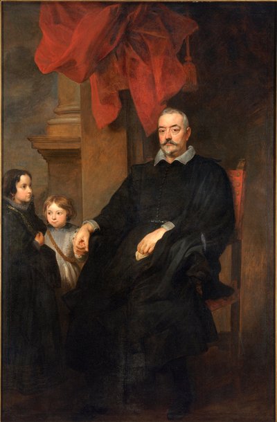 Retrato de nobles genoveses con dos niñas de Anthony van Dyck