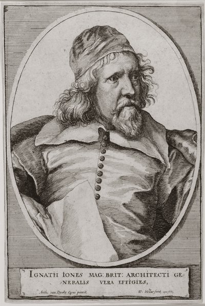 Retrato de Inigo Jones (1573-1652) grabado por Wenceslaus Hollar (1607-77) 1655 de Anthony van Dyck