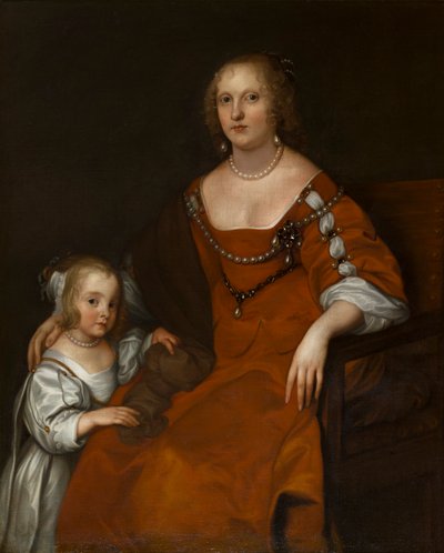 Retrato de Margaret Howard, condesa de Carlisle (1618-1664) y Lady Diana Russell, quien se convirtió en Lady Allington (1652-1701), c.1654-53 (óleo sobre lienzo) de Anthony van Dyck