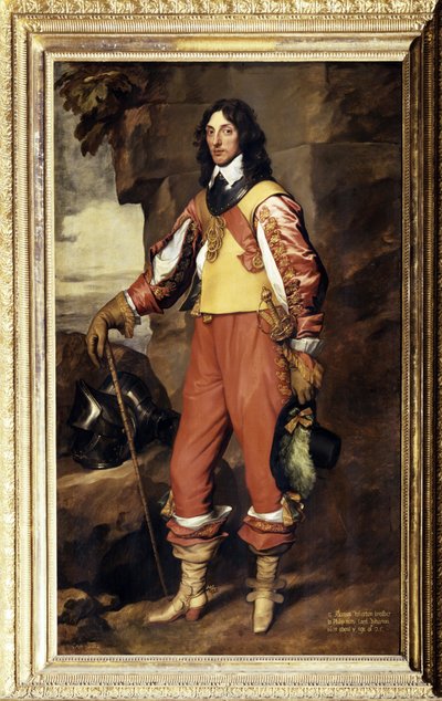 Retrato de Sir Thomas Wharton. Lleva la Orden de la Jarretera. Pintura de Anthony (Anthonis, Anthony, Anton o Antoon) van Dyck (1599-1641) de Anthony van Dyck
