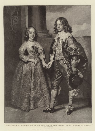 Príncipe Guillermo II de Orange y su prometida, la princesa María Enriqueta Estuardo, hija de Carlos I de Inglaterra de Anthony van Dyck