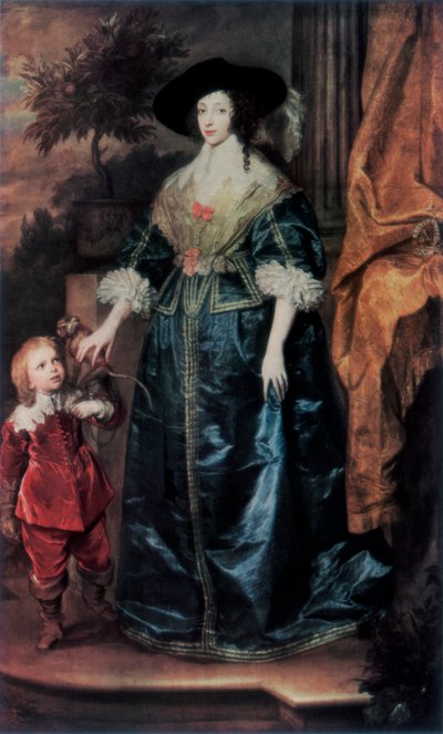 Reina Henrietta Maria y su enano Sir Jeffrey Hudson, c1633, 1927 de Anthony van Dyck