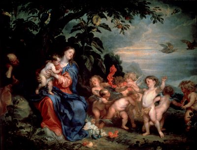 Descanso en la huida a Egipto Virgen con perdices, c1629-1630 de Anthony van Dyck