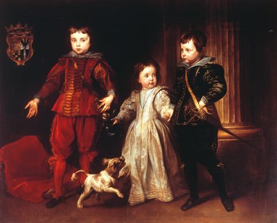 Tres niños con perro de Anthony van Dyck