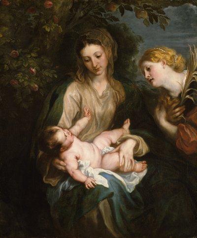 Virgen y el Niño con Santa Catalina de Alejandría, ca. 1630 de Anthony van Dyck