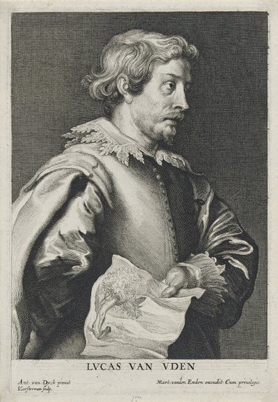 Lucas van Uden, 1630-1640 grabado por Lucus Vorsterman (1595-1675) de Anthony van after Dyck