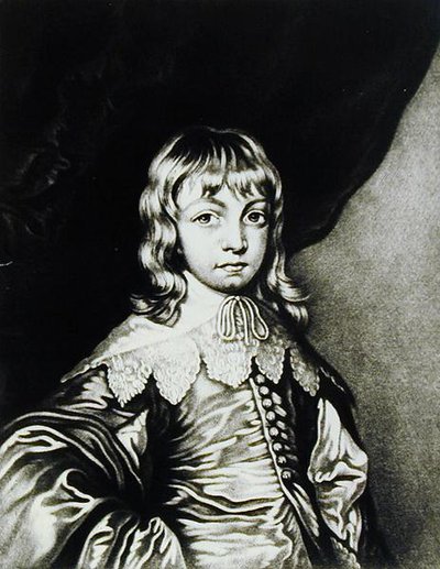 Retrato de George, Duque de Buckingham (1592-1628) grabado por Robert Dunkarton (1744-c.1817) de Personajes Ilustres en la Historia Británica (mezzotinta) de Anthony van after Dyck