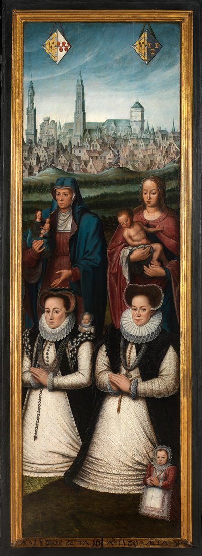 Detalle del retrato de Juan Pardo II y sus esposas Anna Ingenieulandt y Maria Anchemant de Anthuenis (1536 1613) Claeissins or Claeissens