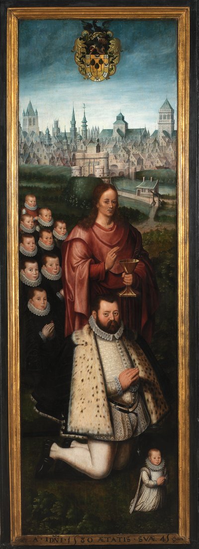 Retrato de Juan Pardo II y sus esposas Anna Ingenieulandt y Maria Anchemant de Anthuenis (1536 1613) Claeissins or Claeissens
