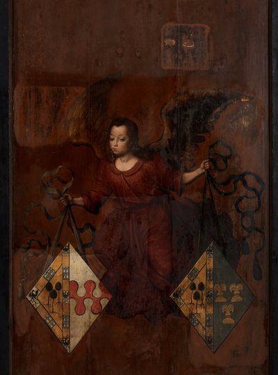 Reverso del retrato de Juan Pardo II y sus esposas Anna Ingenieulandt y Maria Anchemant de Anthuenis (1536 1613) Claeissins or Claeissens