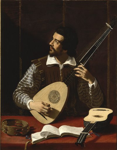 El jugador de tiorba, c.1611 de Antiveduto Gramatica