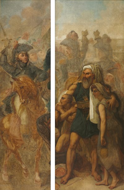 General Jean-Baptiste Kléber and Egyptian Family (Sketches for "The Battle of the Pyramids")  de Antoine-Jean Gros