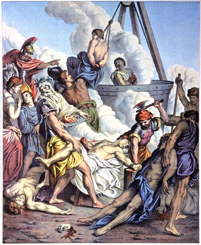 Martirio de los Macabeos, mediados del siglo XIX (ilustración) de Antoine (after) Dieu