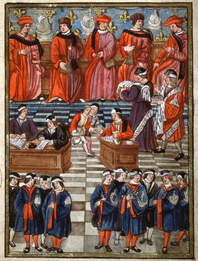 El prevot y los concejales de la ciudad de París, percepción del impuesto de Antoine (attr. to) Verard