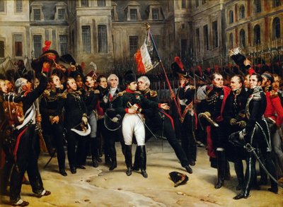 Despedida de Napoleón a la Guardia Imperial en el patio del Palacio de Fontainebleau el 20 de abril de Antoine Alphonse Montfort