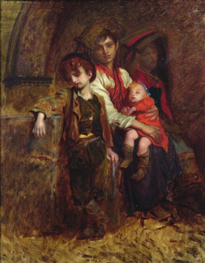 Una familia de campesinos de Antoine Auguste Ernest Herbert or Hebert