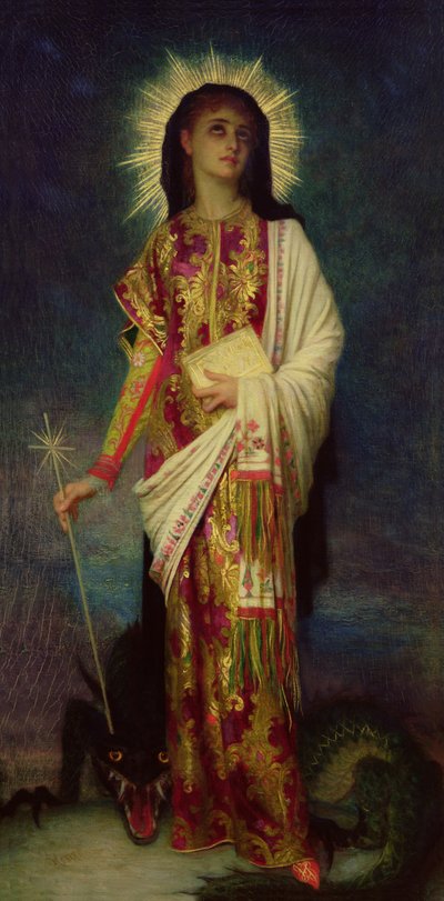 Santa Margarita Matando al Dragón de Antoine Auguste Ernest Herbert or Hebert