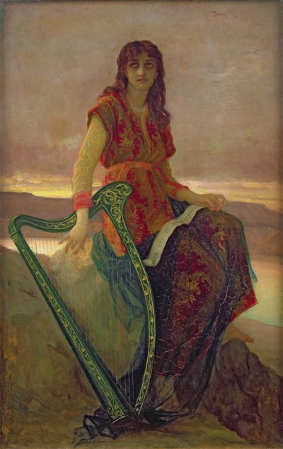 El arpista, 1859 de Antoine Auguste Ernest Herbert or Hebert